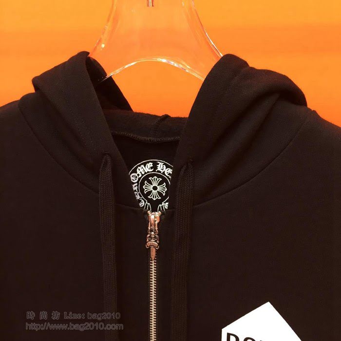 ChromeHearts男裝 19-20FW新款 克羅心拉鏈外套 克羅心黑色秋裝男外套  tzy2263